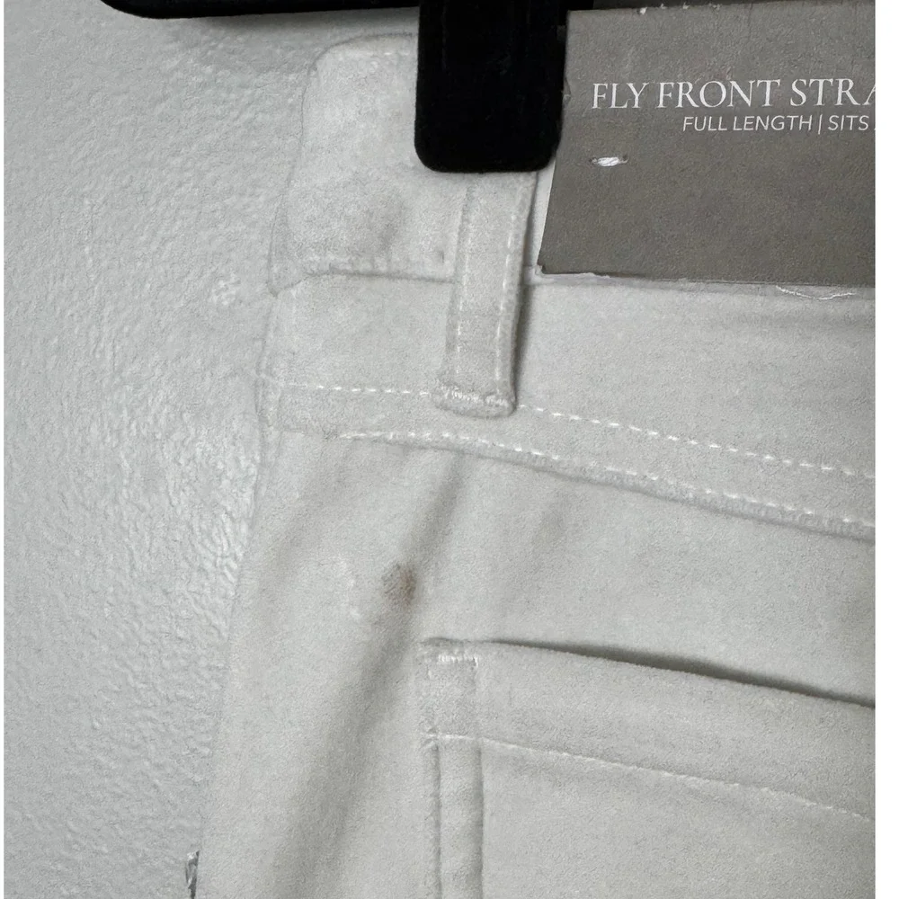 NWT Soft Surroundings Blakely Velveteen Straight Leg Pants Ivory Pearl Size‎ 6